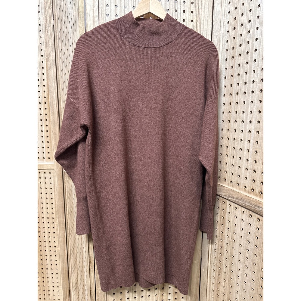 Abercrombie & Fitch Soft A&F Collection Brown Mock Neck Sweater Dress Womens M